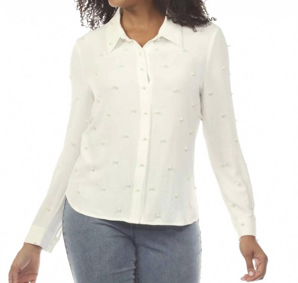 NEW AZI ebony blouse in white